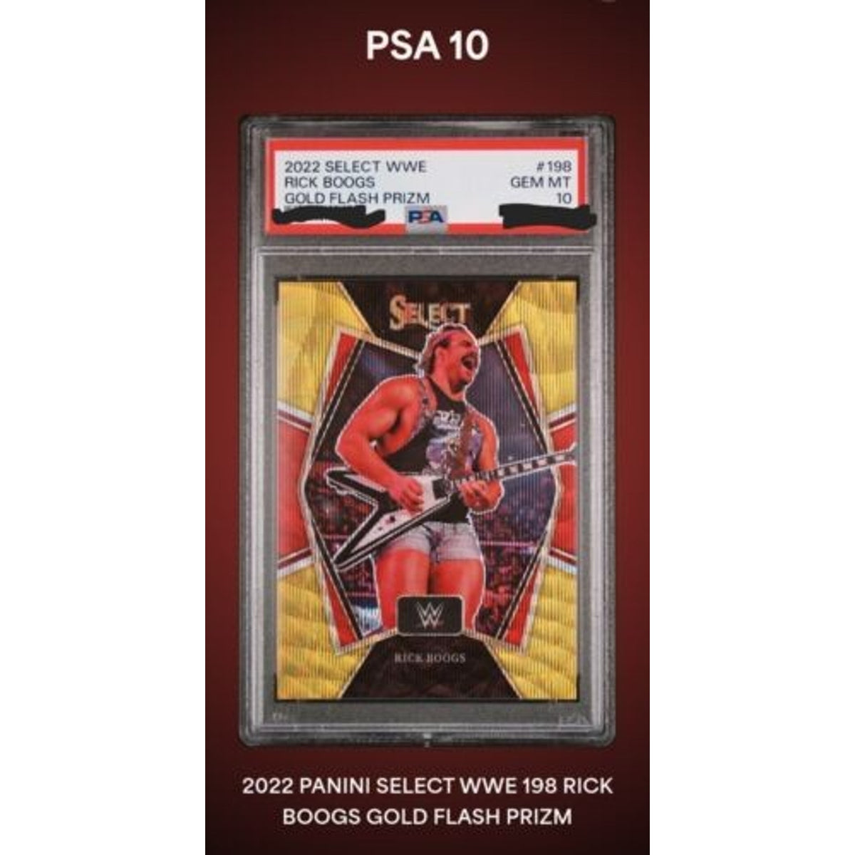 GOLD FLASH PRIZM PSA 10 POP 1 2022 WWE Select RICK BOOGS