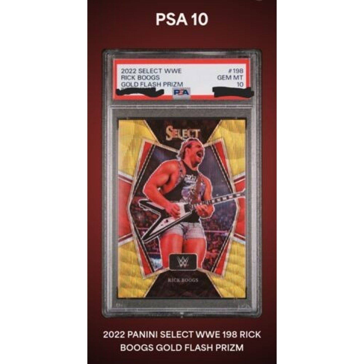 GOLD FLASH PRIZM PSA 10 POP 1 2022 WWE Select RICK BOOGS