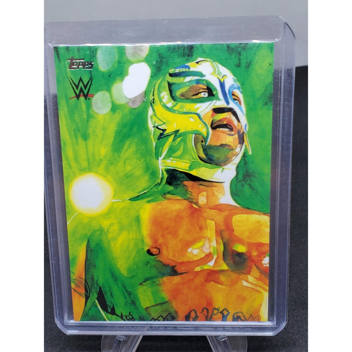 2021 Topps WWE Undisputed Rob Schamberger Illustrations Rey Mysterio #RS-6