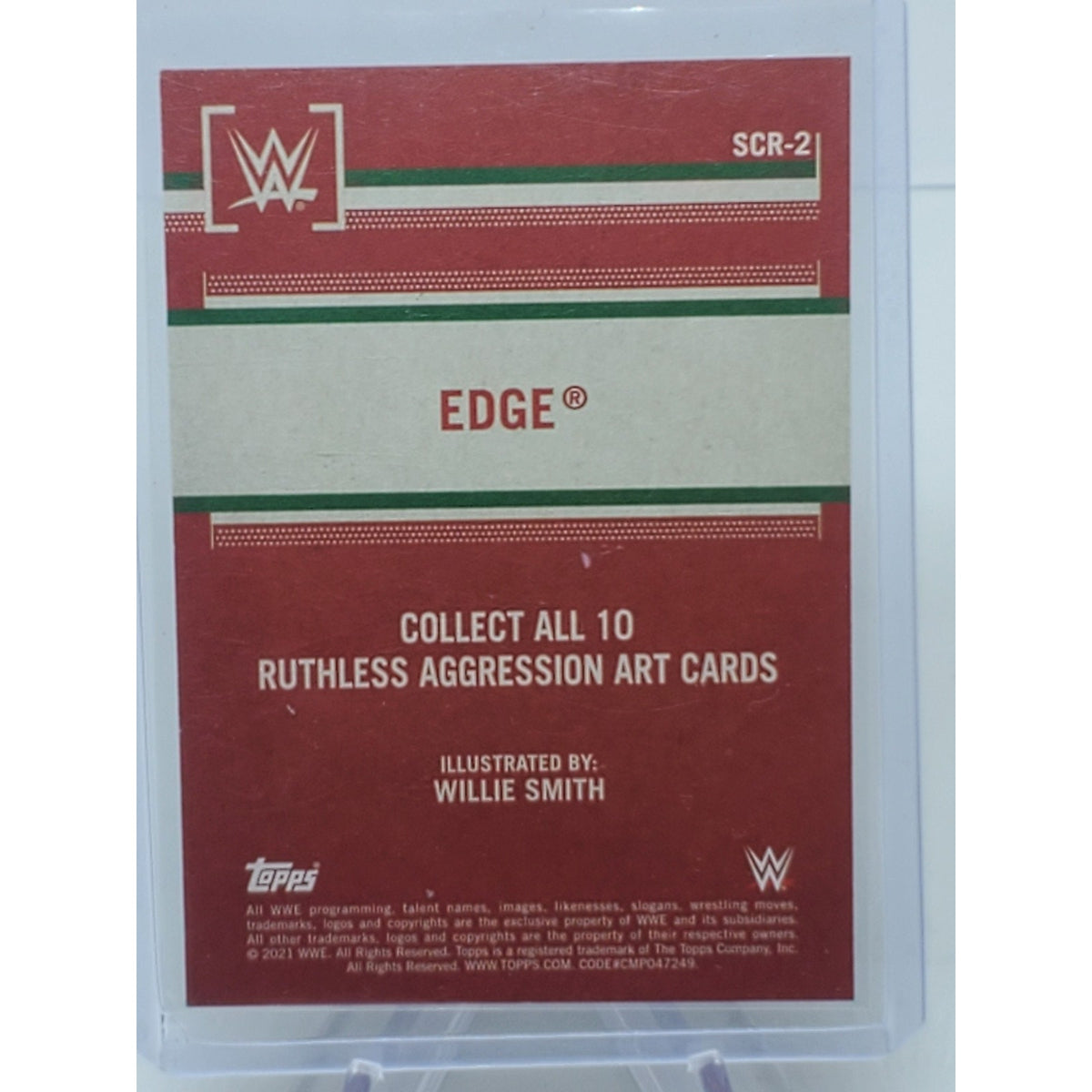 2021 Topps Heritage WWE SP # SCR-2 Edge Ruthless Aggression Art Card Ships Free