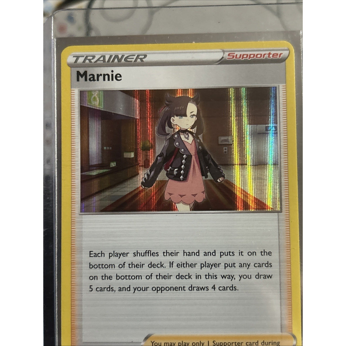 Marnie Trainer Supporter foil #56/73 Pokemon 2020 Card - Top Loaded - Pack Fresh