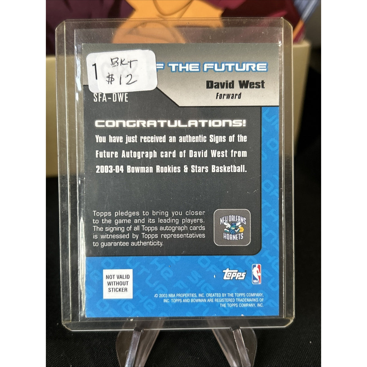 DAVID WEST 2003-04 TOPPS BOWMAN SIGNS OF THE FUTURE ON CARD AUTO RC