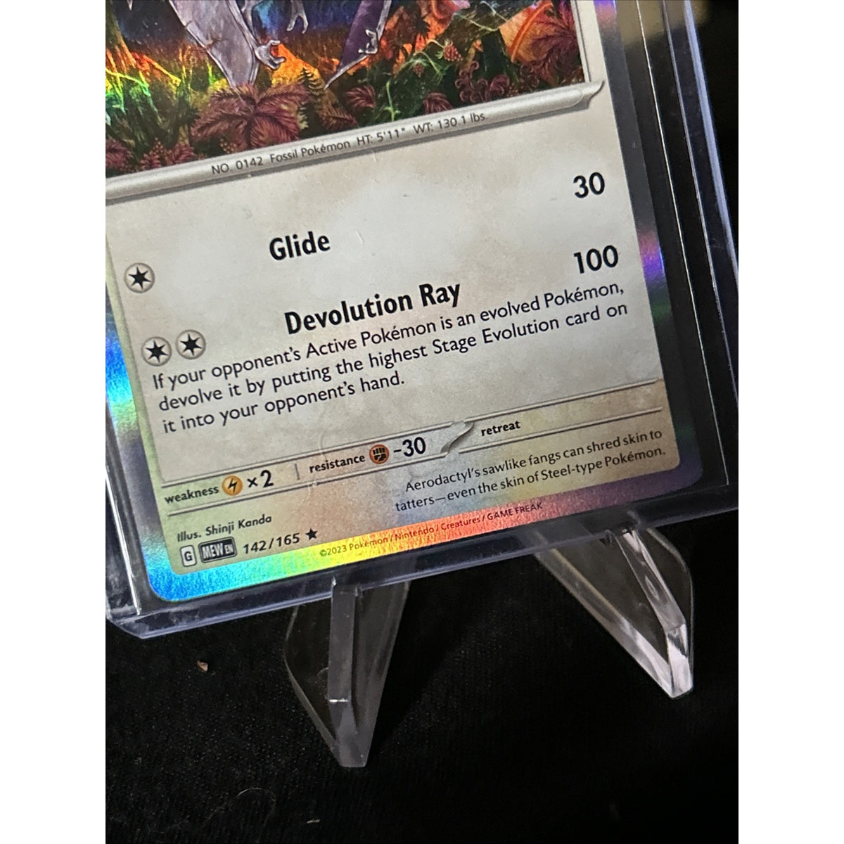 Pokemon 151 Aerodactyl 142/165 Holo Rare / Pack Fresh New