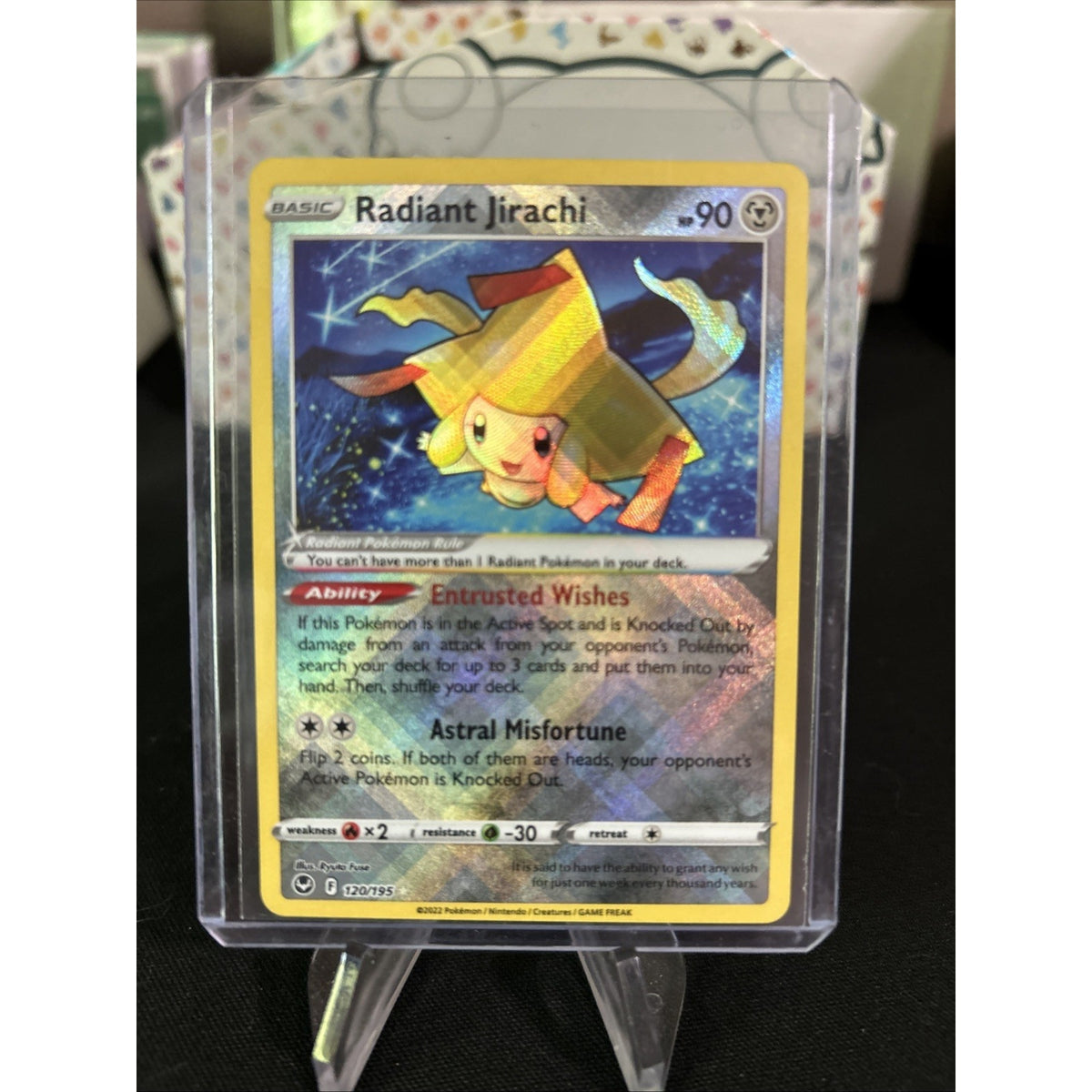 RADIANT JIRACHI 120/195 POKEMON SILVER TEMPEST HOLO - Top Loaded Pack Fresh New