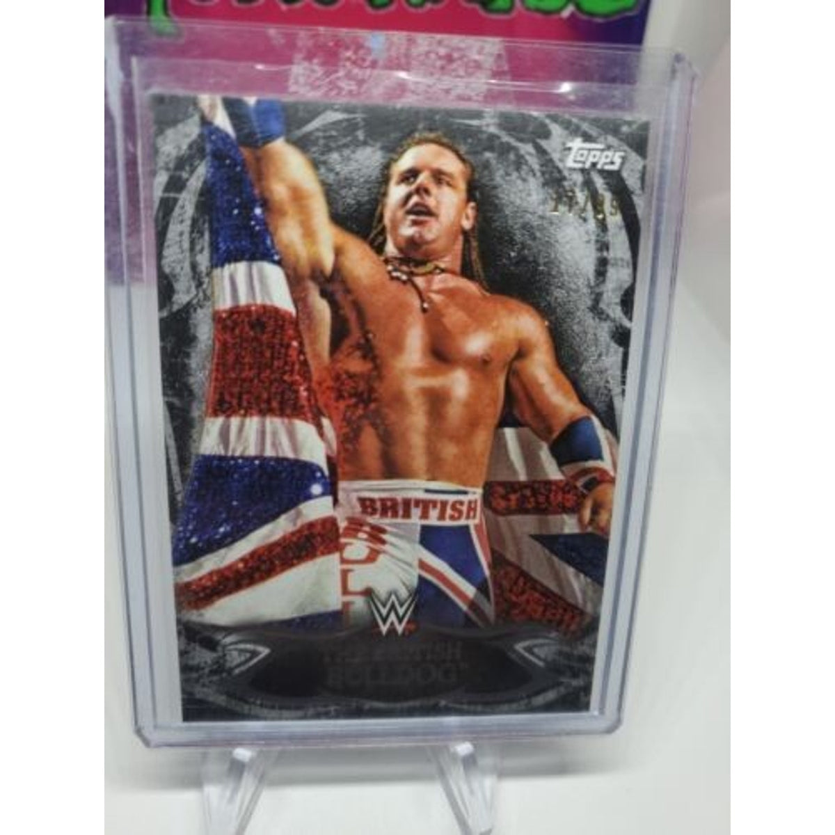 THE BRITISH BULLDOG 2015 TOPPS WWE UNDISPUTED BLACK # 17/99 HOF