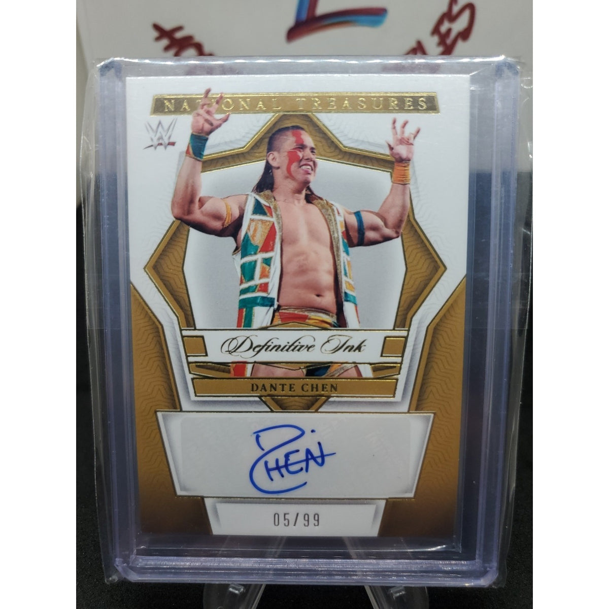2024 National Treasures WWE Dante Chen Gold Definitive Ink AUTO /99 #DK-DCH