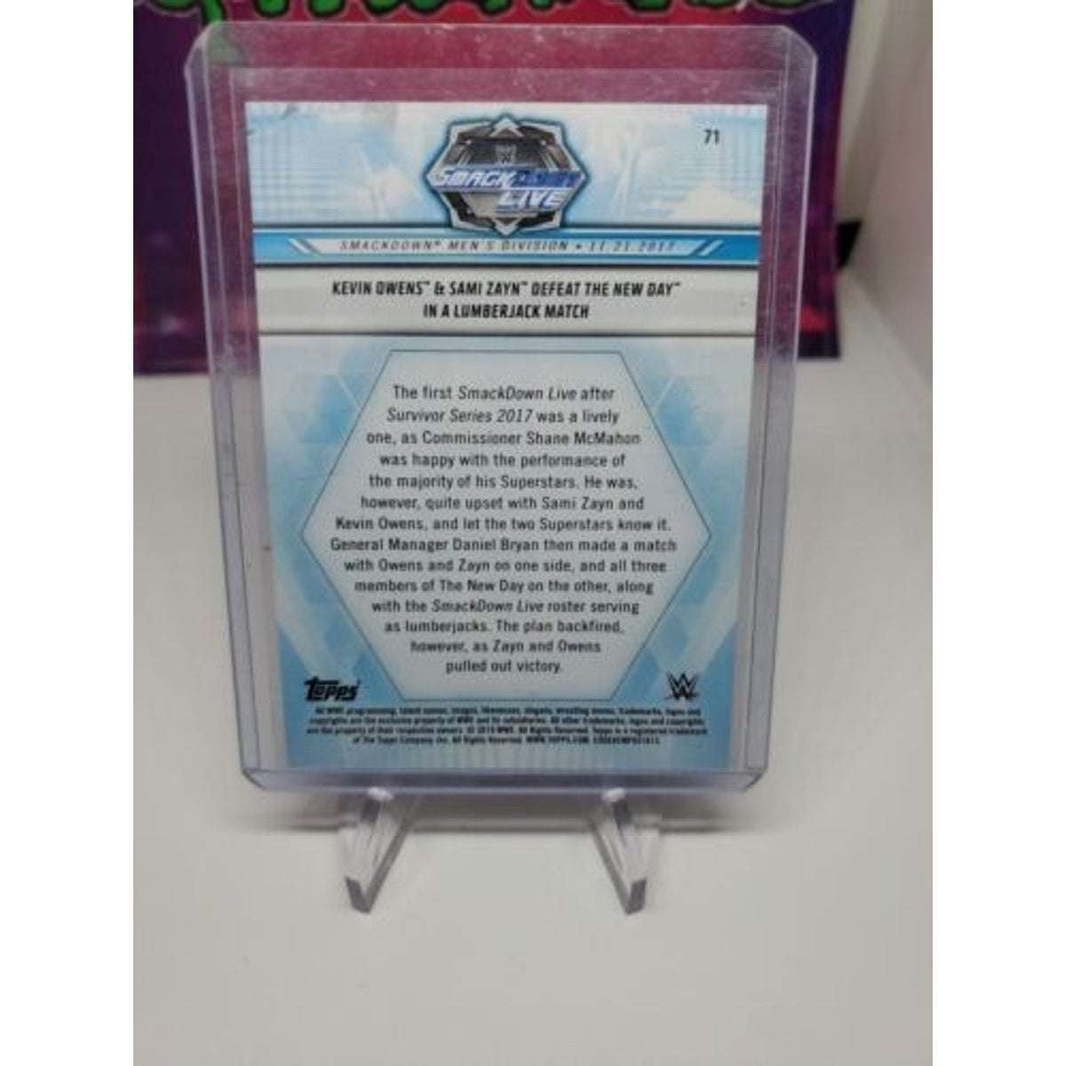 2019 Topps WWE Road To WrestleMania SILVER Kevin Owens Sami Zayn #71 SN# 02/25