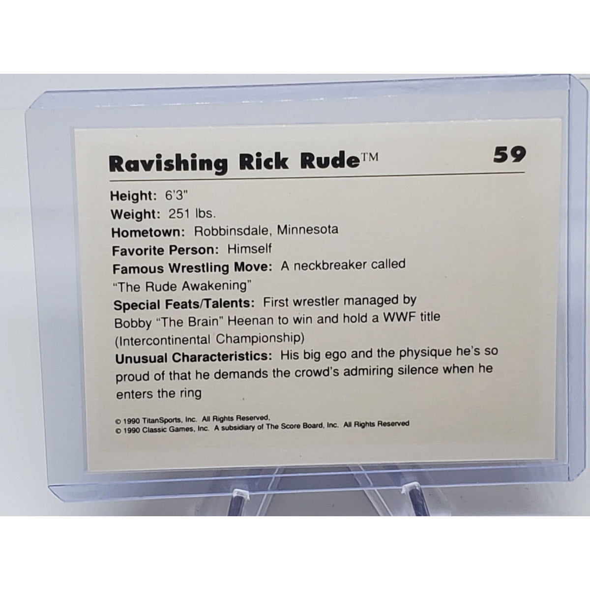 1990 Classic WWF #59 'Ravishing' Rick Rude wrestling card