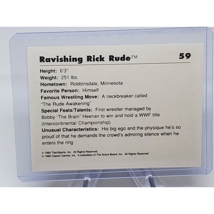 1990 Classic WWF #59 'Ravishing' Rick Rude wrestling card
