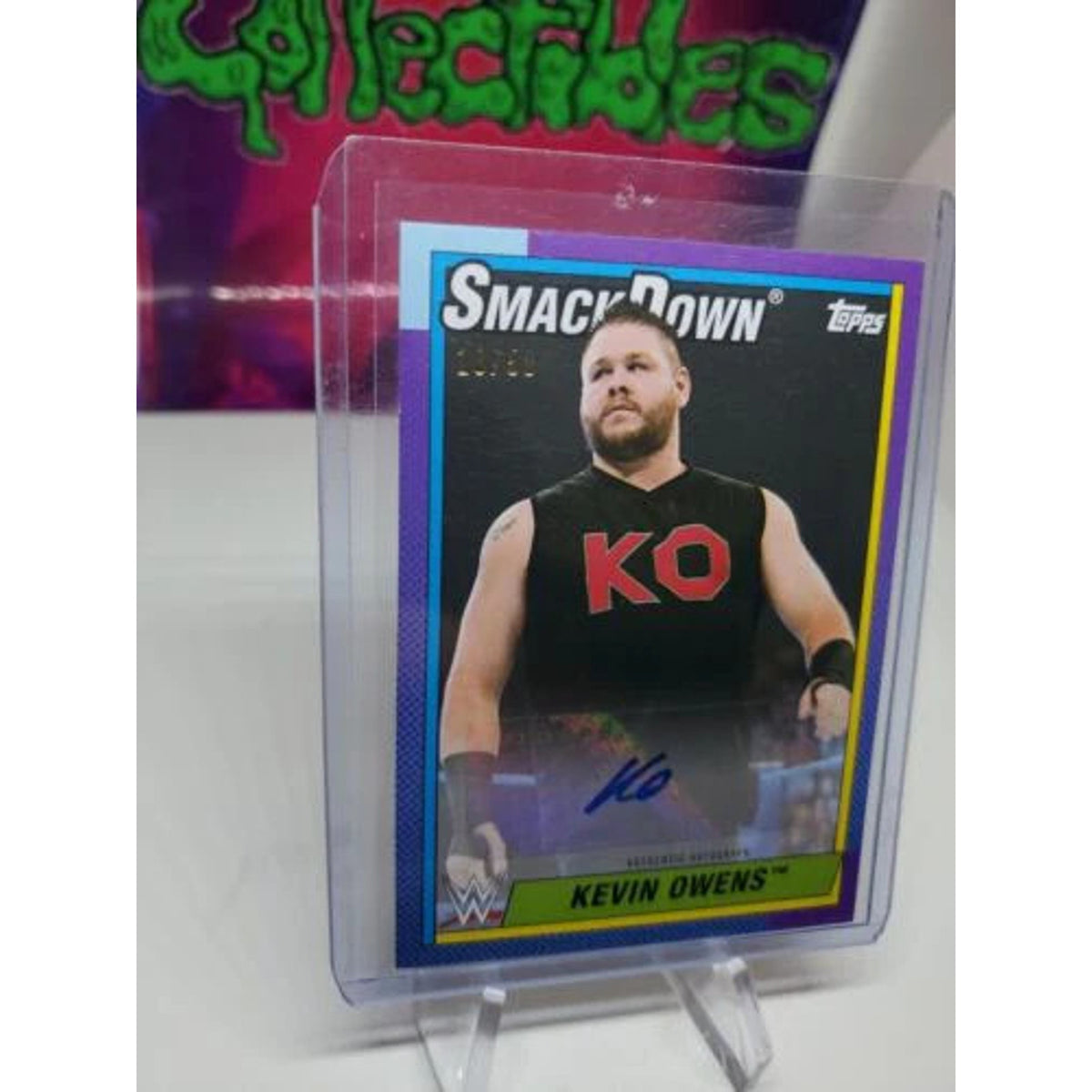 2021 Topps Heritage WWE Kevin Owens Purple Parallel Auto #/50 SP