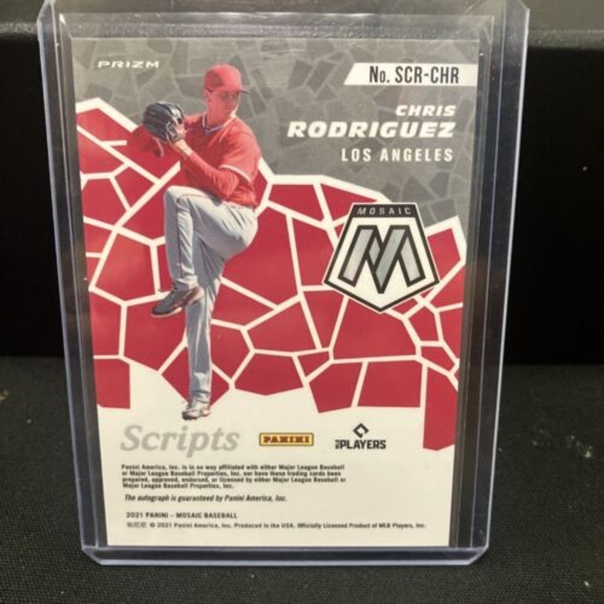 Silver Prizm Auto Chris Rodriguez 2021 Panini Mosaic Scripts LA Angels Auto New