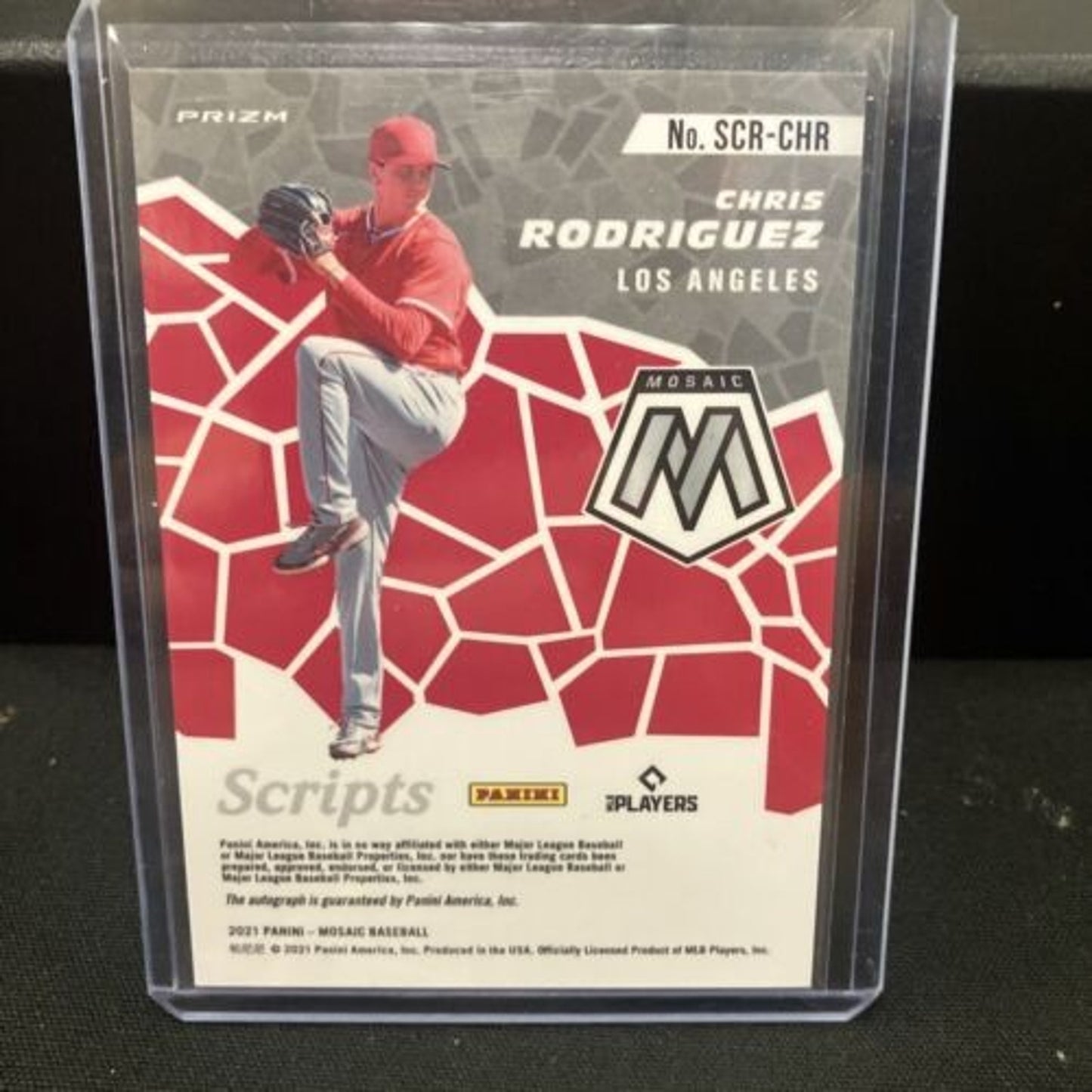 Silver Prizm Auto Chris Rodriguez 2021 Panini Mosaic Scripts LA Angels Auto New