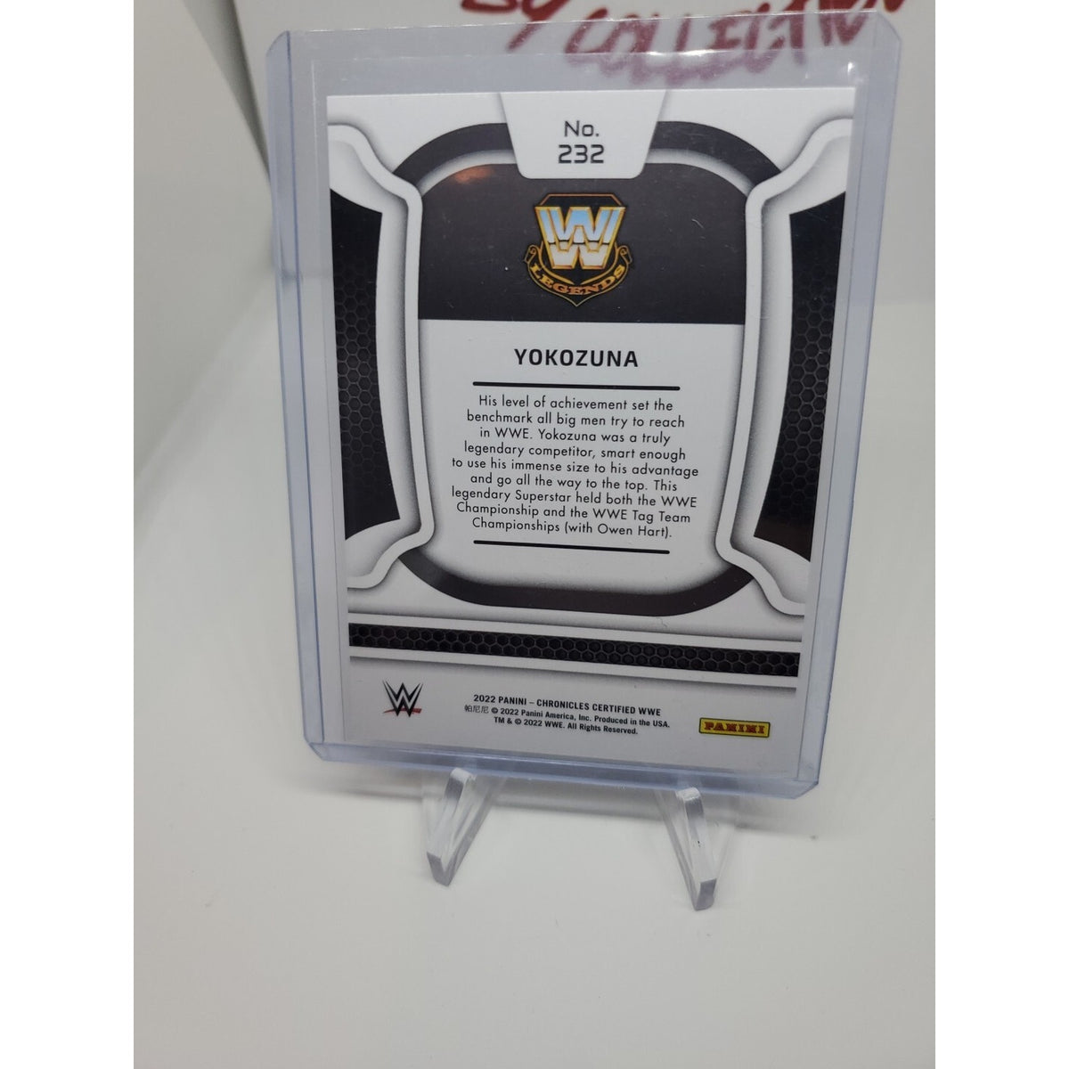 2022 Panini WWE Chronicles Red Certified Parallel Yokozuna /199 Legends