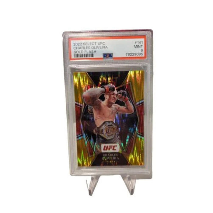 2022 PANINI SELECT UFC CHARLES OLIVEIRA #141 GOLD FLASH 9/10 PSA 9 MINT POP 1