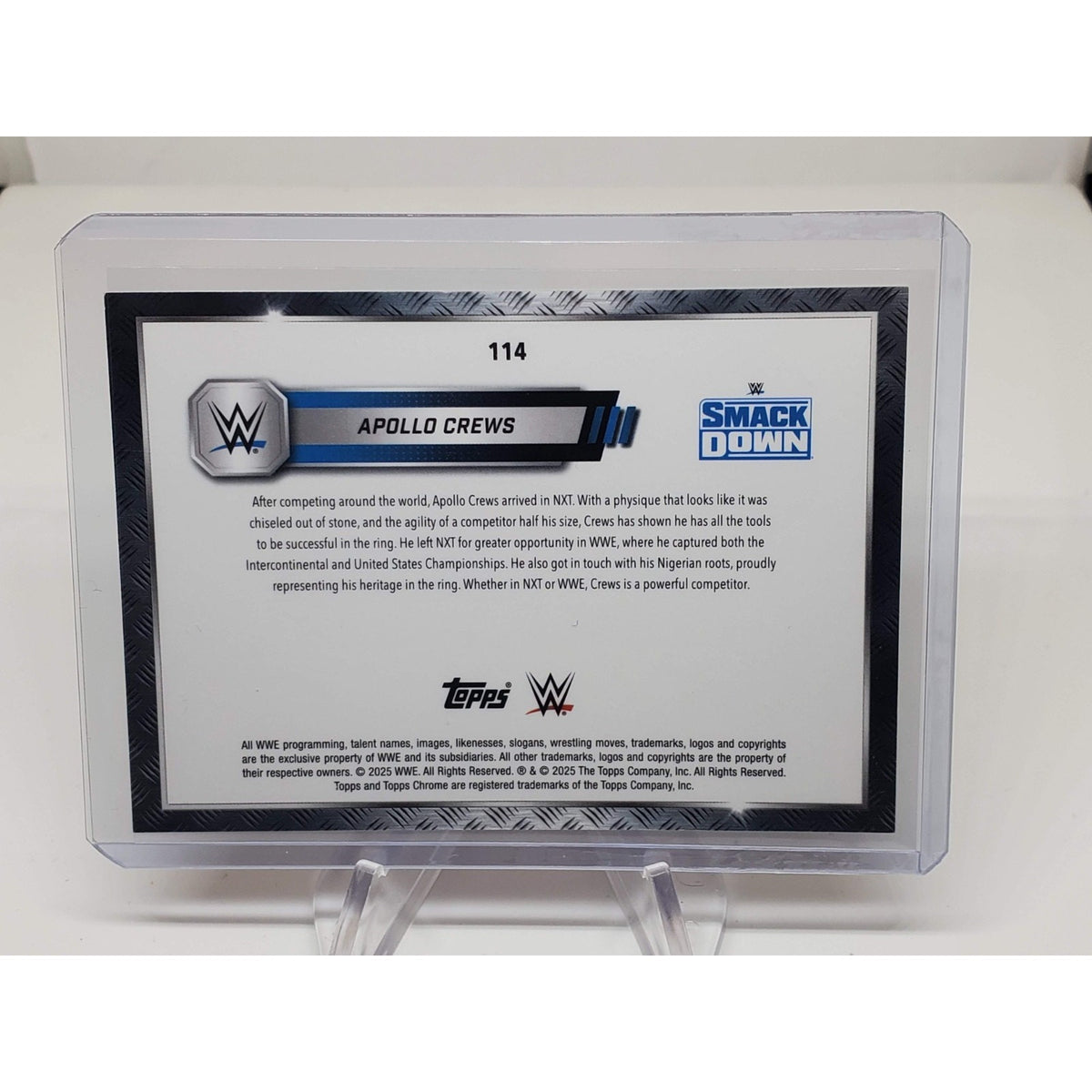 2025 Topps Chrome WWE Apollo Crews Orange Refractor 24/25