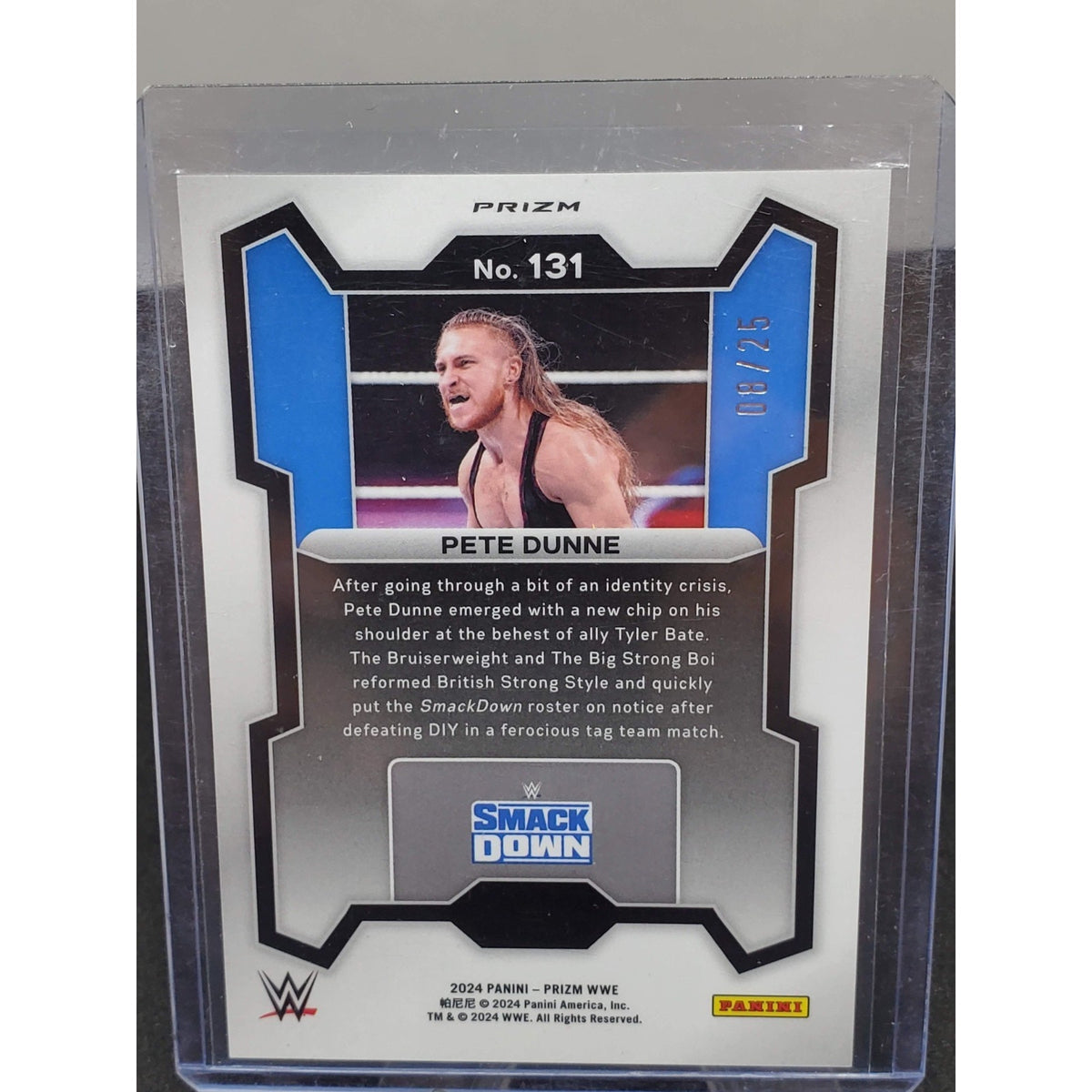 Pete Dunne 2024 Panini Prizm WWE /25 Blue Undercard Disco #131 Smack Down SSP
