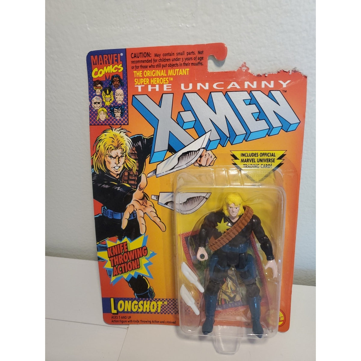 Toybiz Marvel's Uncanny X-Men Vintage Longshot 1993 5" Action Figure Knife Throw