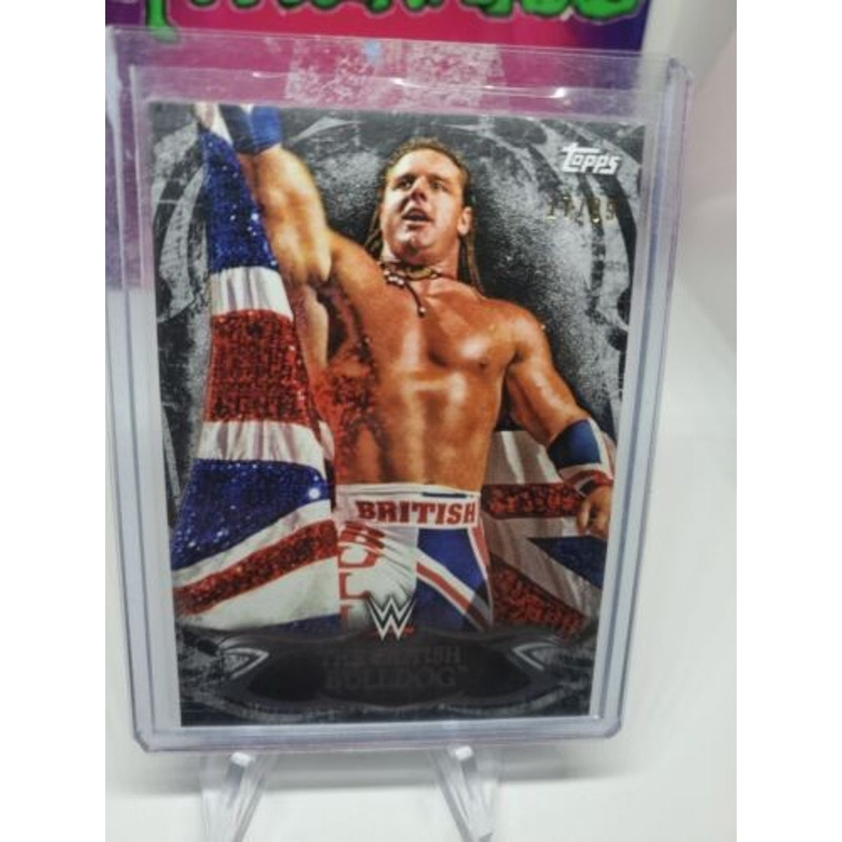 THE BRITISH BULLDOG 2015 TOPPS WWE UNDISPUTED BLACK # 17/99 HOF