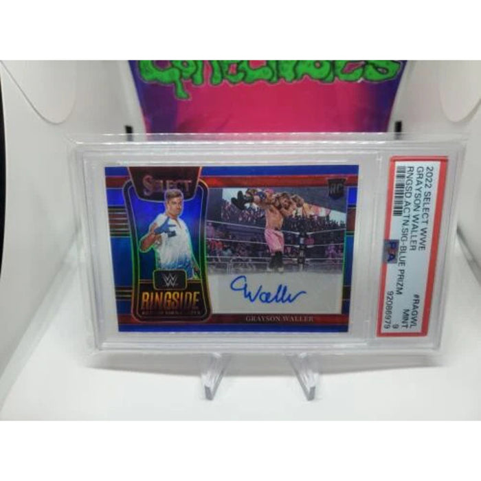 2022 Panini Select WWE Ringside Auto BLUE Rookie RC Grayson Waller PSA 9 POP 2