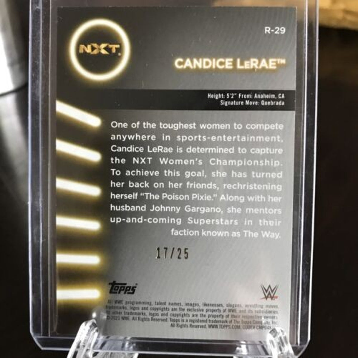 #17/25 Pack fresh /25 Rare 2021 Topps WWE Womens Division Candice LeRae Blue