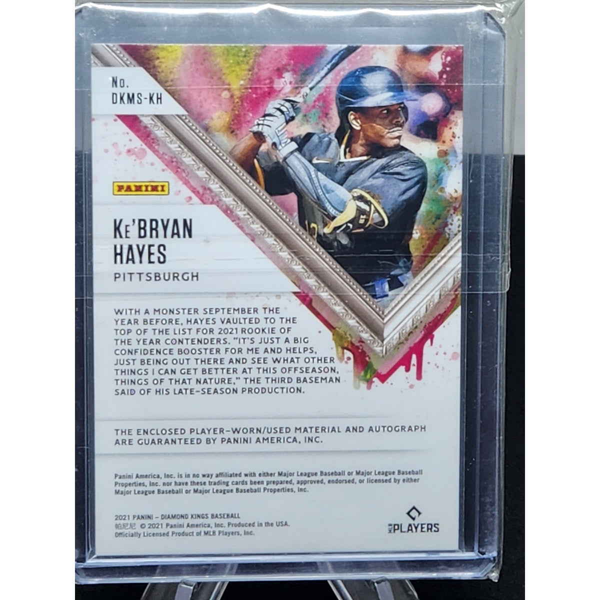 2021 Panini Diamond Kings KE'BRYAN HAYES Rookie DUAL PATCH AUTO #DKMS-KH Pirates
