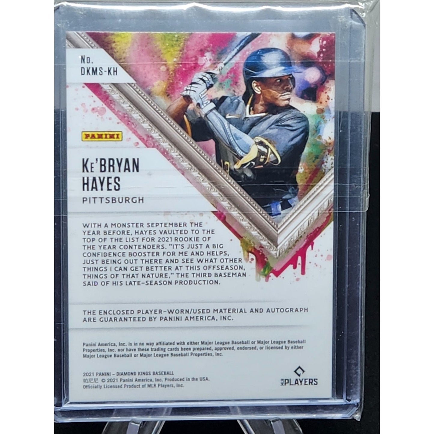 2021 Panini Diamond Kings KE'BRYAN HAYES Rookie DUAL PATCH AUTO #DKMS-KH Pirates