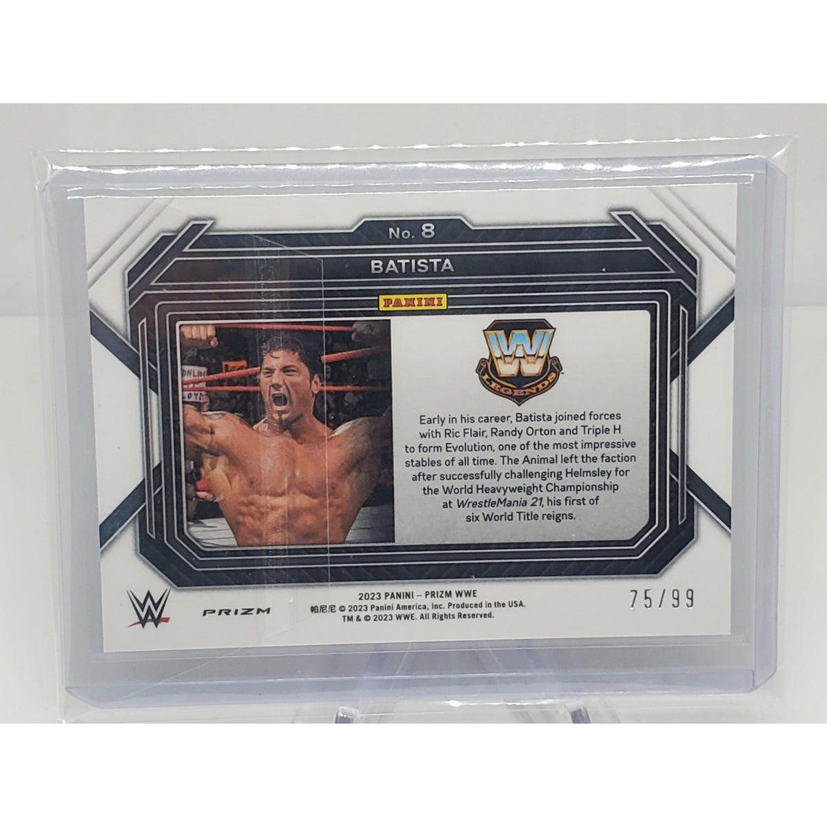 2023 WWE Prizm Orange Prizm #8 Batista /99