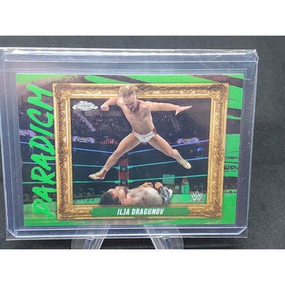 2025 Topps Chrome WWE Paradigm GREEN REFRACTOR SP PAR-IDV Ilja Dragunov /99