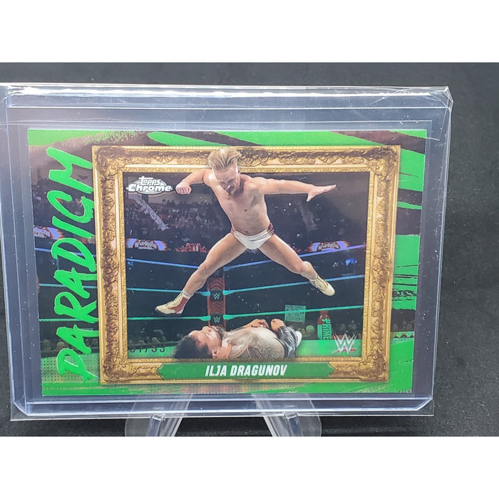 2025 Topps Chrome WWE Paradigm GREEN REFRACTOR SP PAR-IDV Ilja Dragunov /99