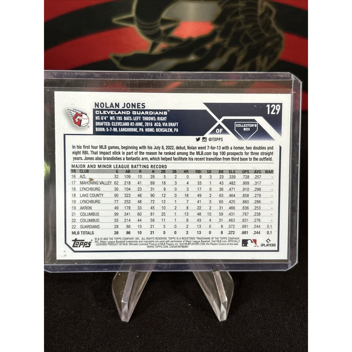 2023 Topps Series 1 NOLAN JONES Collectors Super Box Silver Foil Board RC #129