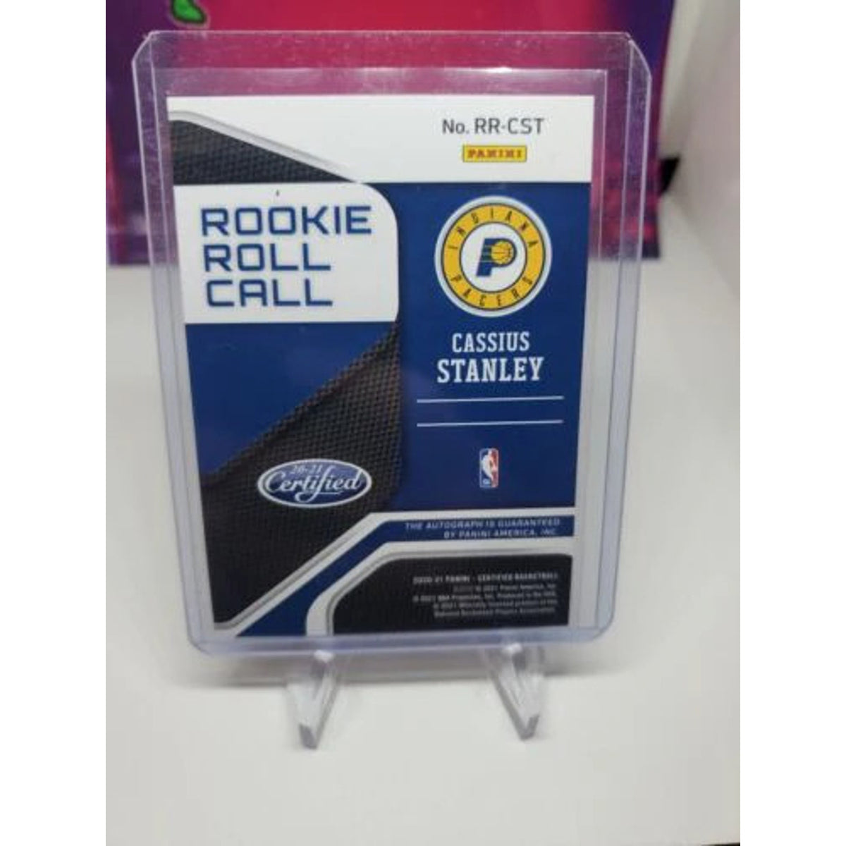 2020-21 Certified CASSIUS STANLEY Rookie Roll Call Auto - PACERS #RR-CST