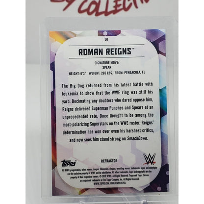 2020 Topps Chrome WWE - Roman Reigns Refractor #50 Free Shipping