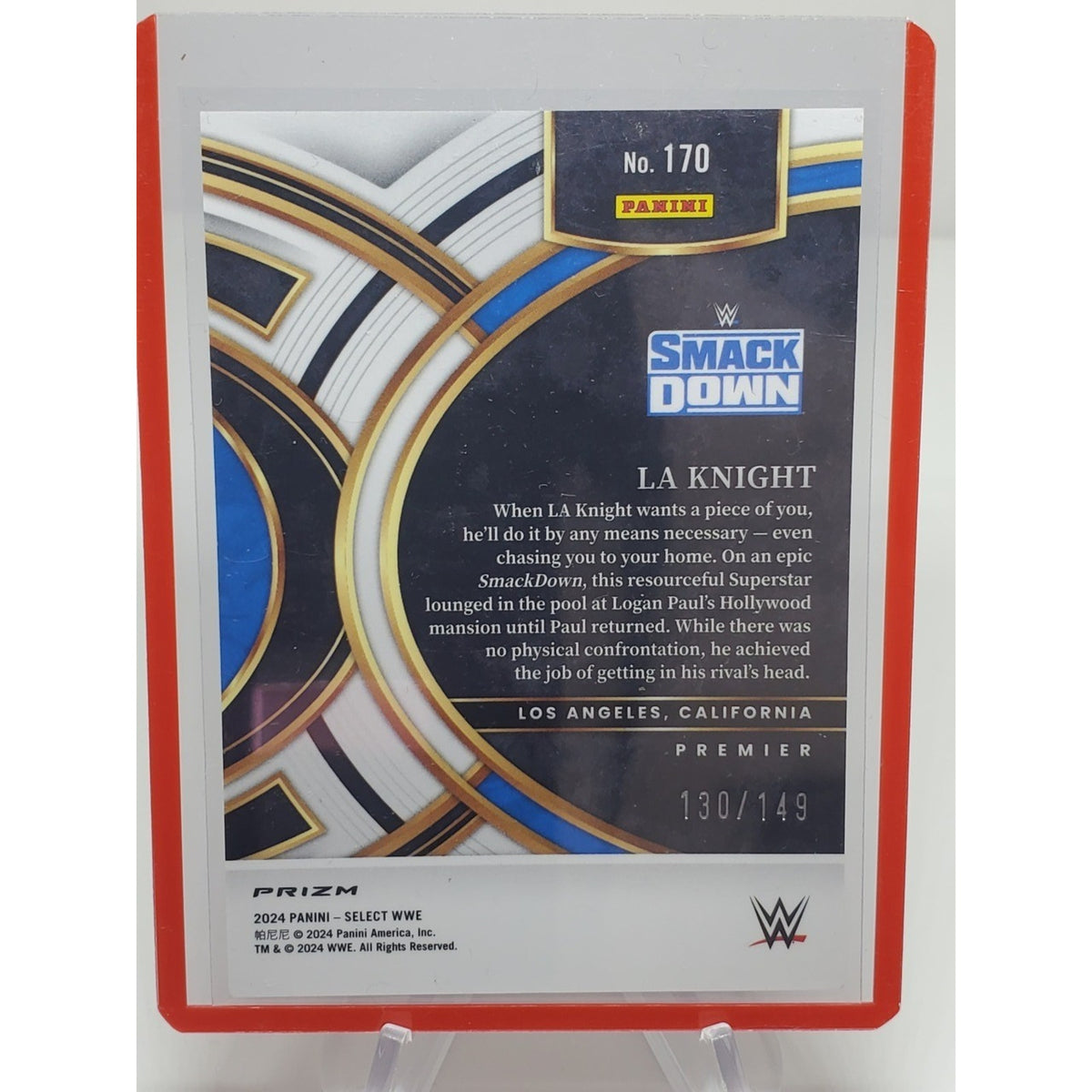 2024 Panini Select WWE - Premier Level LA Knight #170 Maroon Prizm /149
