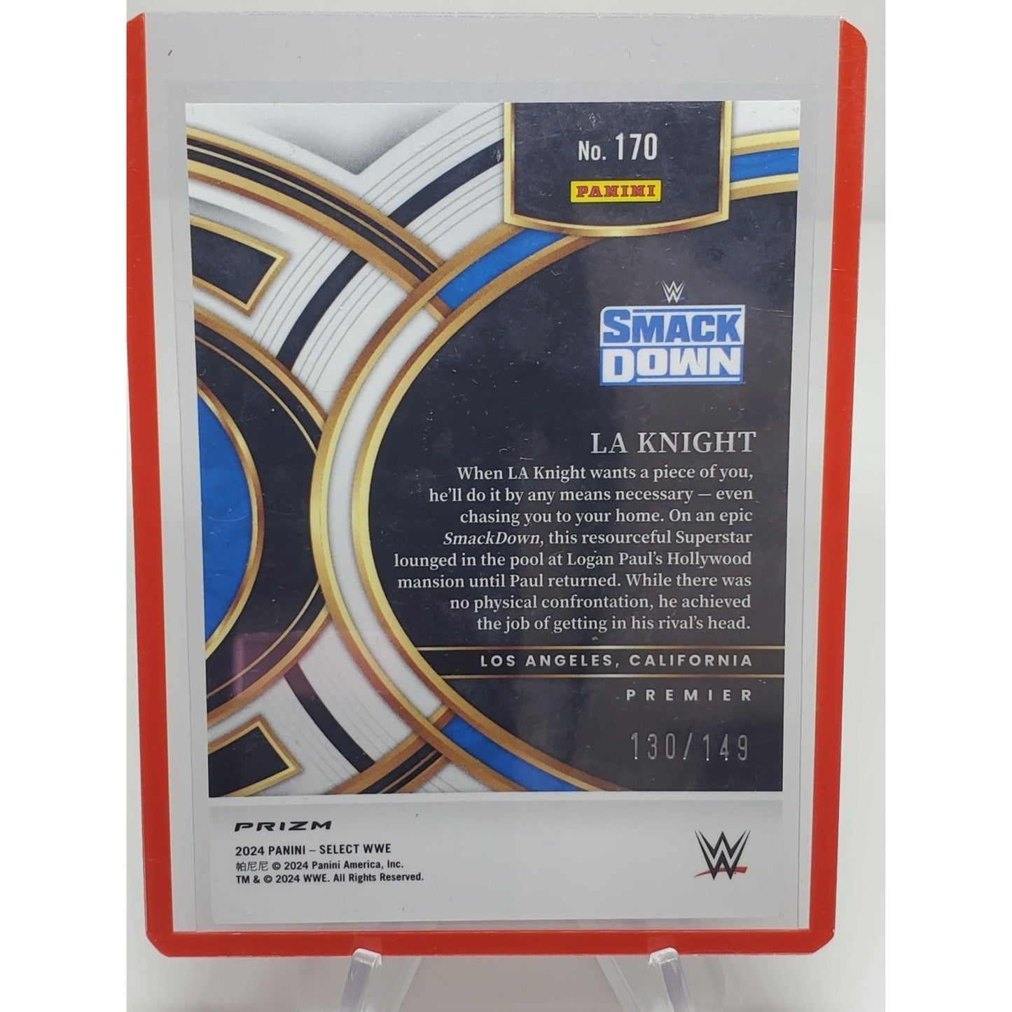 2024 Panini Select WWE - Premier Level LA Knight #170 Maroon Prizm /149
