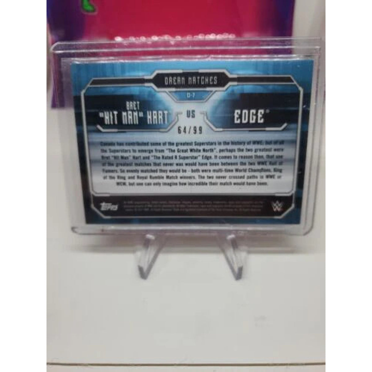 2017 Topps WWE Undisputed Dream Matches Bronze Bret Hit Man Hart vs Edge 64/99