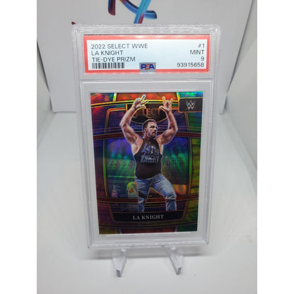 2022 Select WWE Prizms Tie-Dye #1 LA Knight #/25 SP PSA 9 POP 1