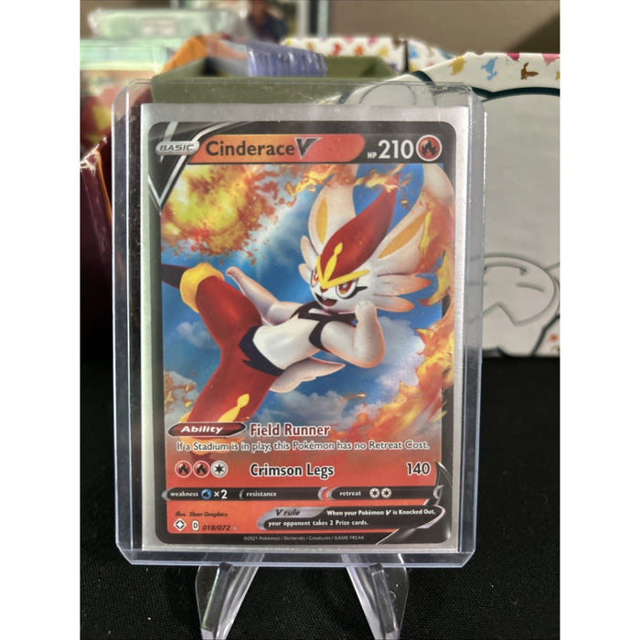 Pokemon Cinderace V 018/072 Shining Fates Holo - Top Loaded - Pack Fresh New