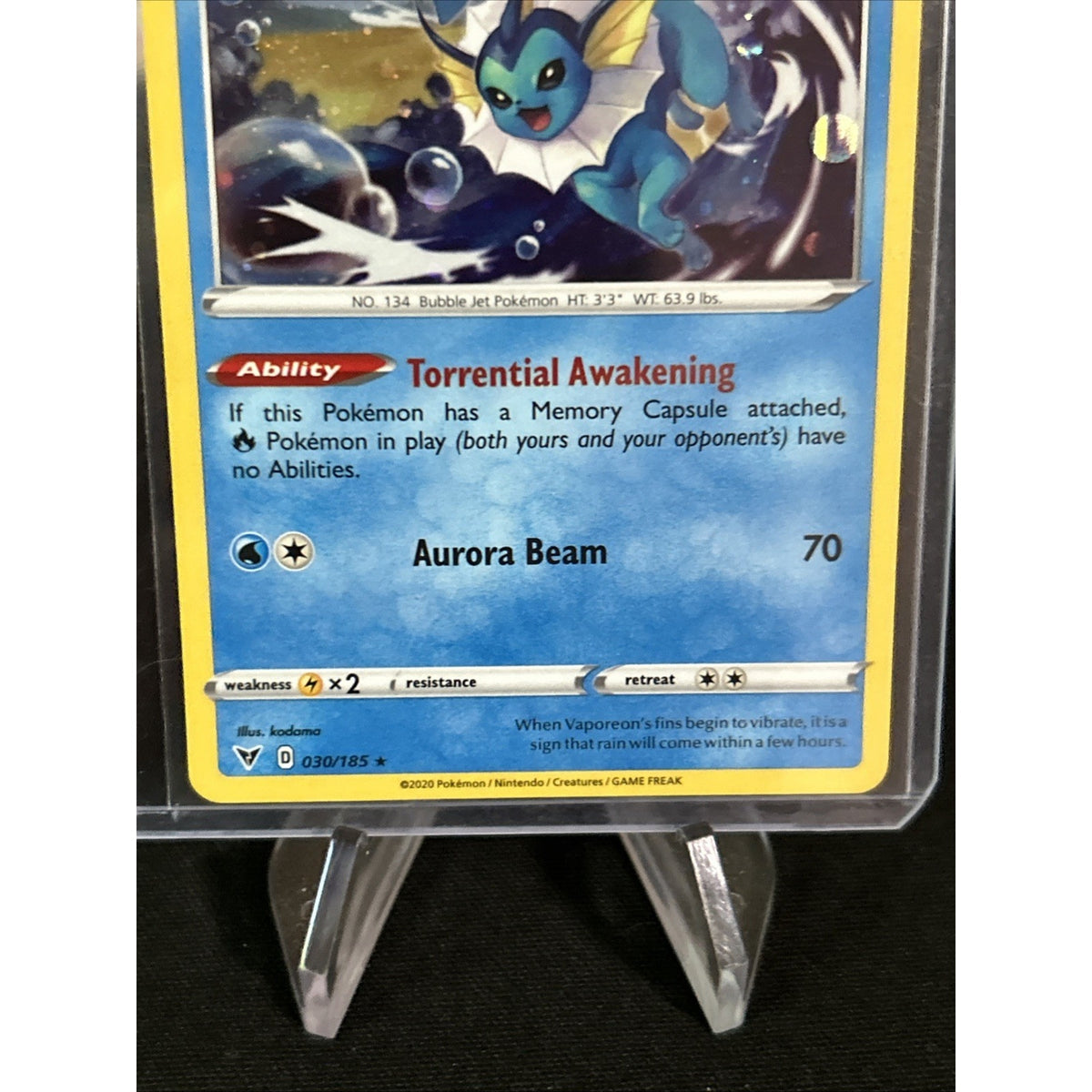 Vaporeon 030/185 Vivid Voltage COSMO Holo Promo Eevee Collection 2021 - Pack New