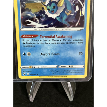 Vaporeon 030/185 Vivid Voltage COSMO Holo Promo Eevee Collection 2021 - Pack New