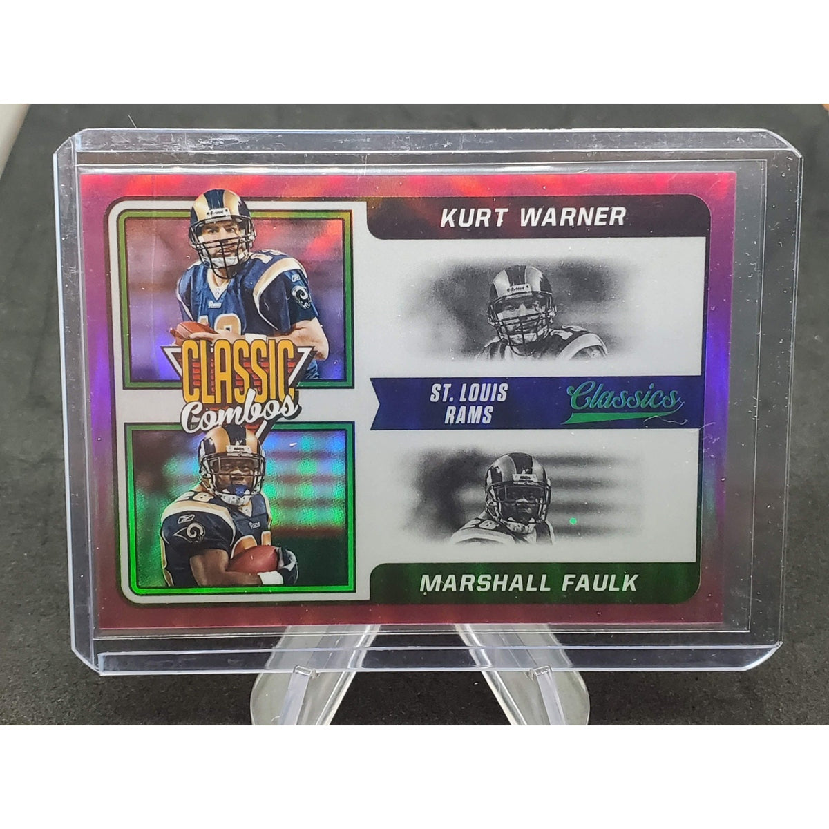 2021 Panini Classics - Classic Combos Marshall Faulk, Kurt Warner #CC-KM Purple