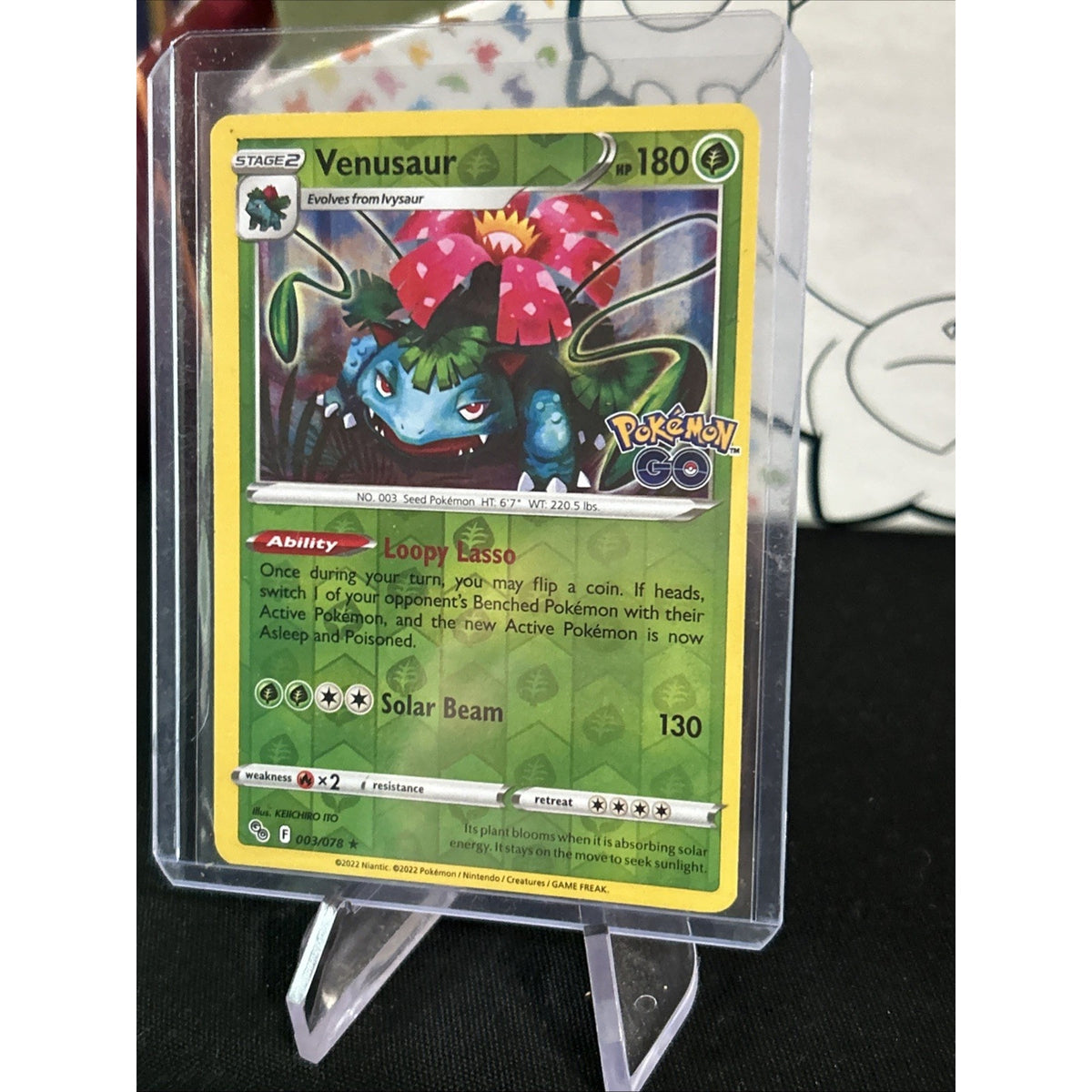 Pokemon Go TCG Venusaur Holo Rare 03/078 - Top Loaded - Pack Fresh New