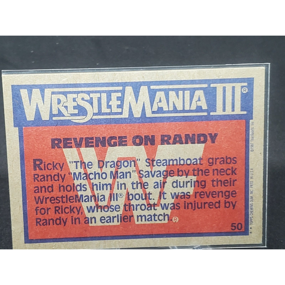 1987 Topps WWF - "Revenge on Randy" - Ricky Steamboat v Randy Savage #5