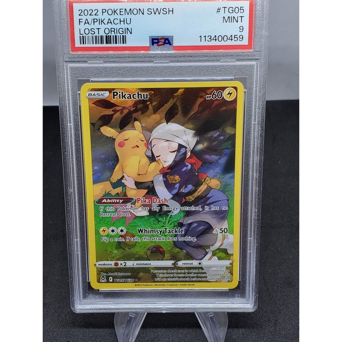 Pikachu TG05/TG30 Swsh11: Lost Origin Trainer Gallery Holo PSA 9
