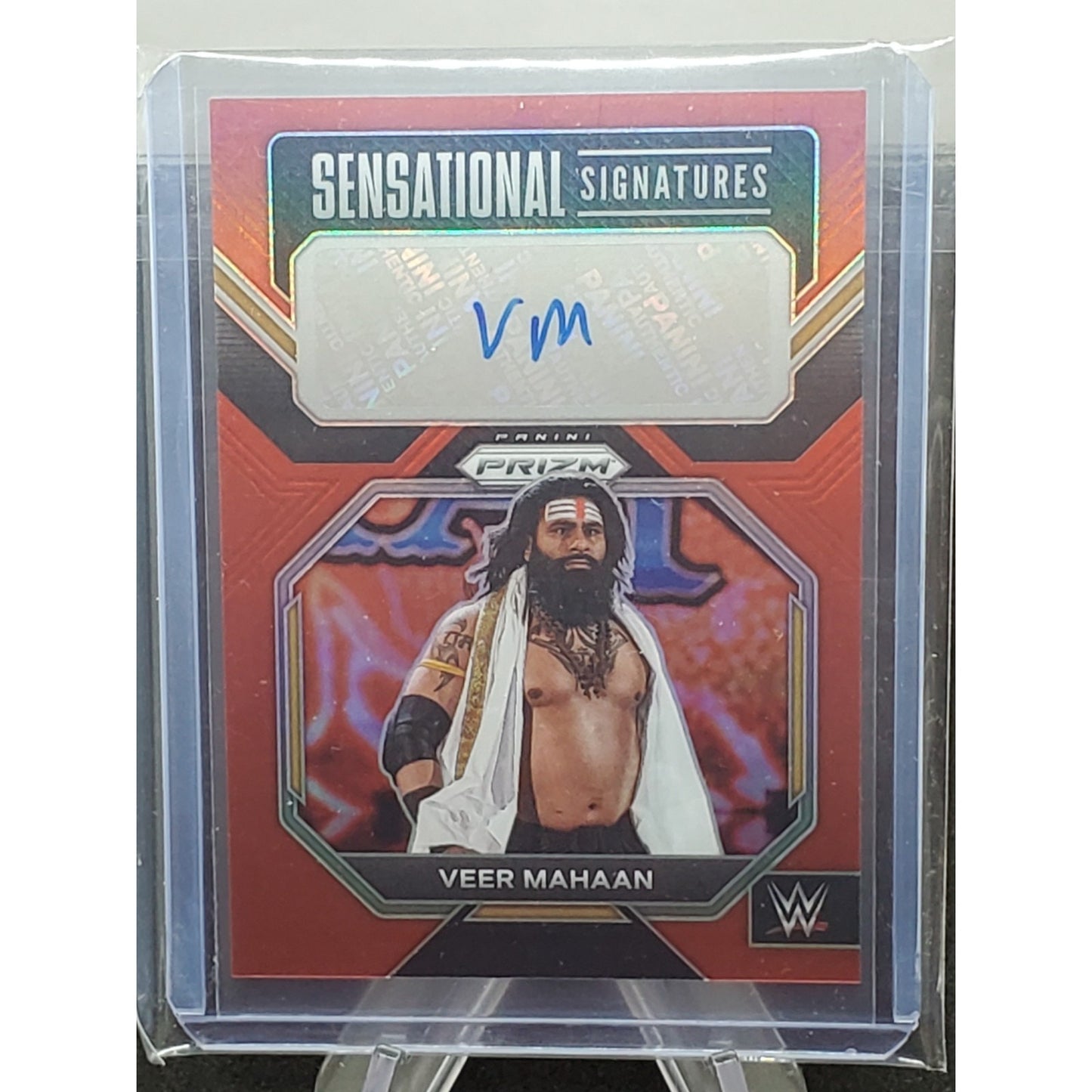 2023 WWE - Prizm - Auto Sensational Signatures - Red /99 - Veer Mahaan