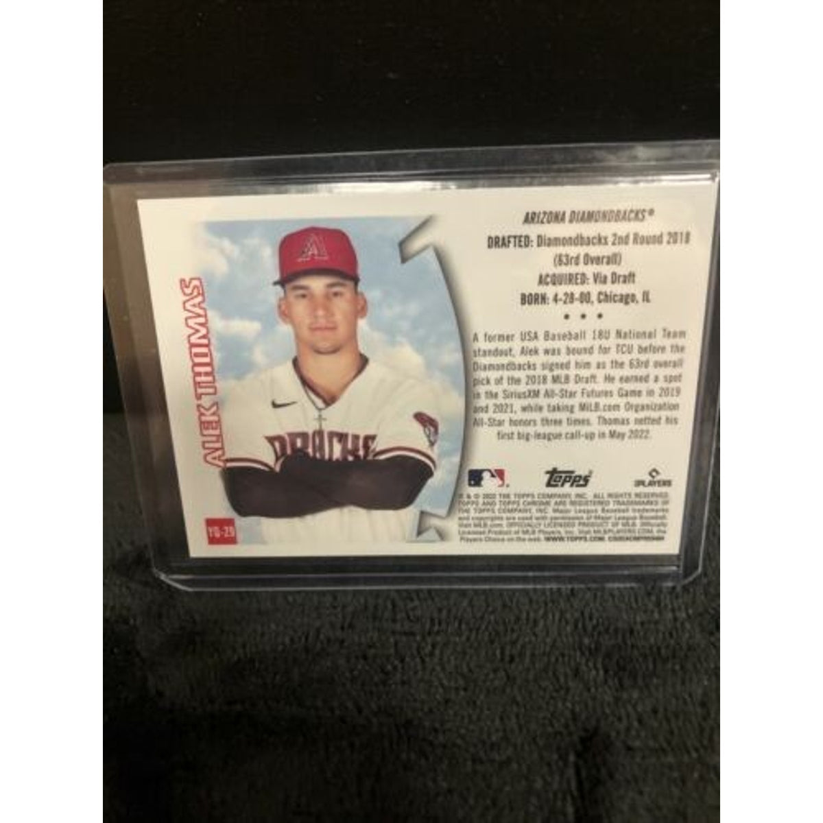 2022 Topps Chrome Sonic Alek Thomas Youthquake Rookie RC #YQ-29 Pack Fresh New