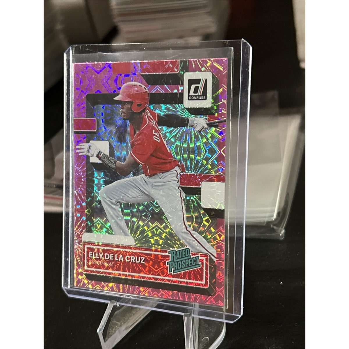 2022 Panini Donruss Rated Prospect Elly De La Cruz #RP-6 Pink Fireworks - Mint