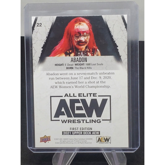 2021 Upper Deck AEW ABADON First Edition #22 wrestling card