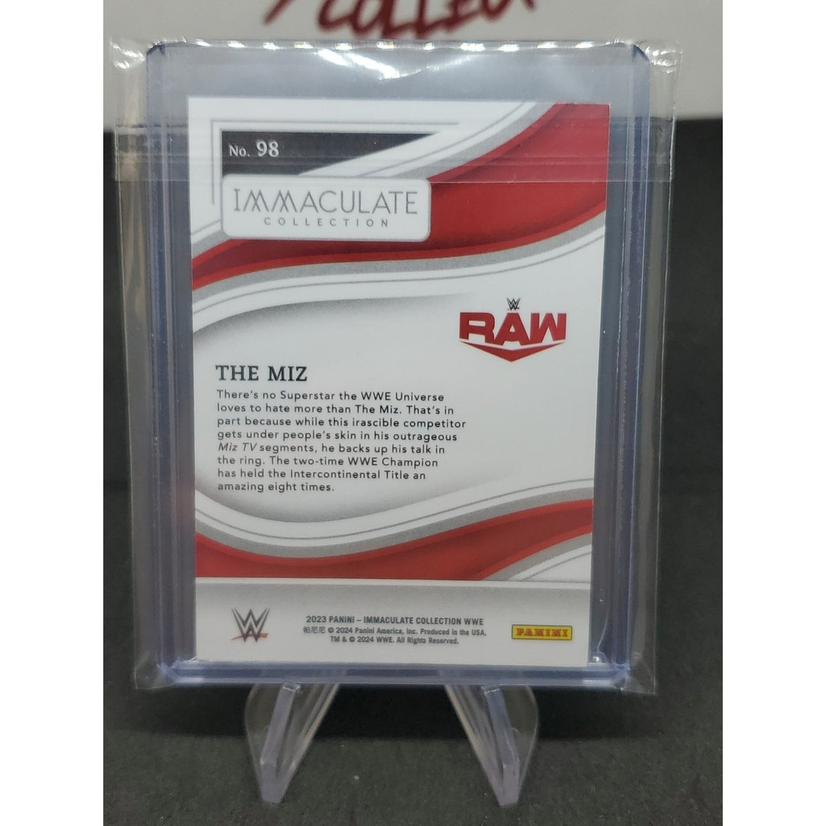 2023 Panini Immaculate Collection WWE The Miz #98 Red Parallel /35