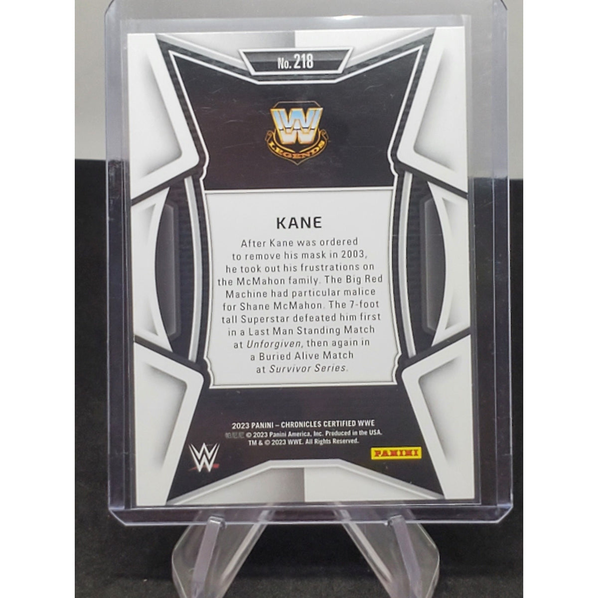 Kane 2023 Panini Chronicles WWE CERTIFIED #218 | Base Card | Legends