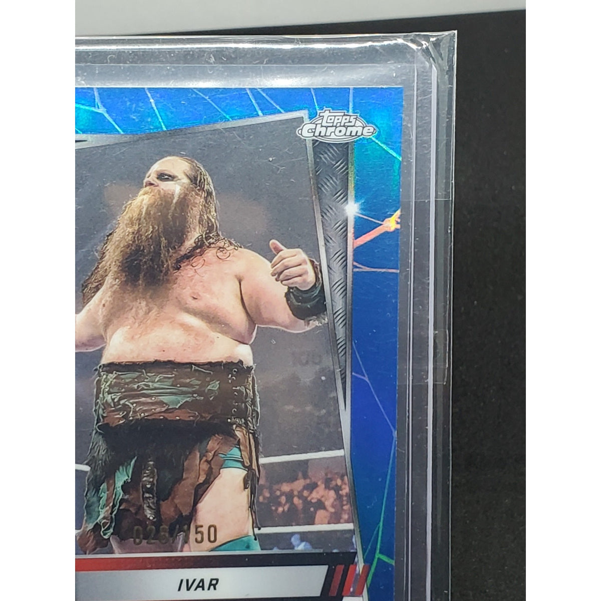 Ivar /150 2025 Topps Chrome WWE BLUE Refractor #77 RAW